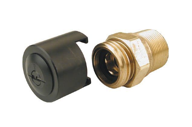 מנעול לפתח מכל גז Mul-T-Lock עם כיסוי שחור וחלק פנימי גלילי מפליז