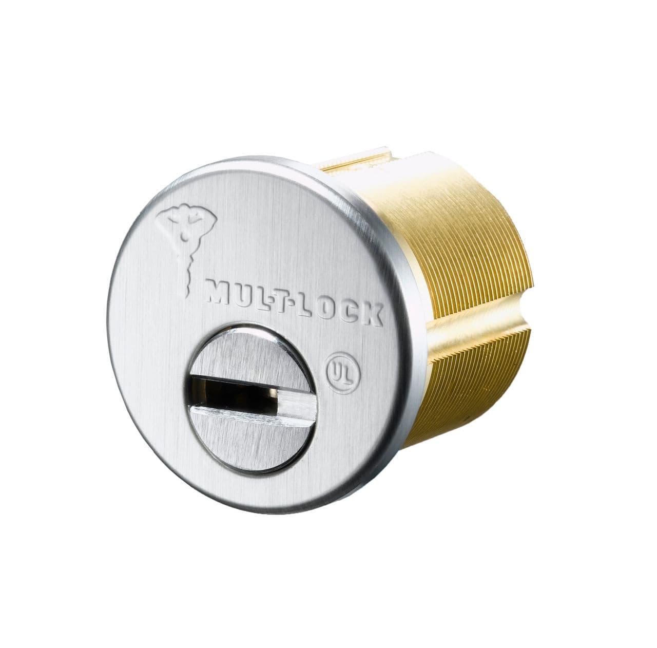 צילינדר עגול Mul-T-Lock Mortise עם ראש רחב כסוף וגוף קצר