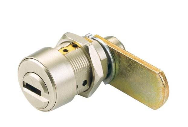 מנעול זיז Mul-T-Lock בקוטר 19 מ״מ עם ראש כסוף וגוף פליז