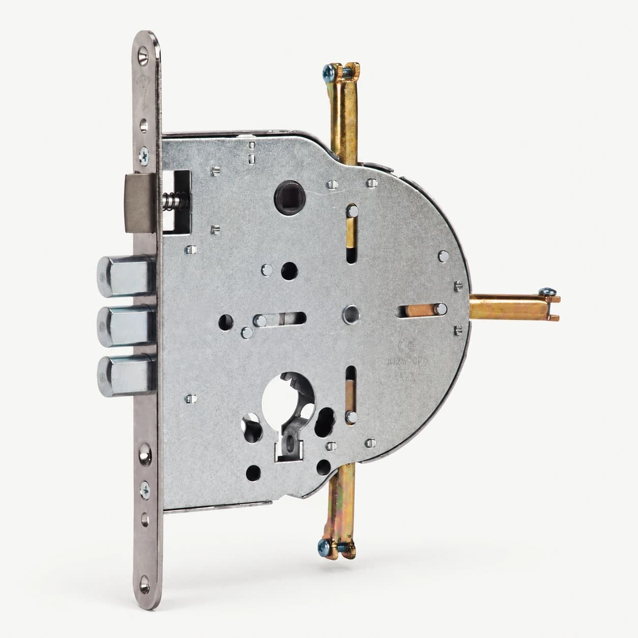 מנגנון Mul-T-Lock 603 עם שלושה בריחים ולשונית, על רקע בהיר