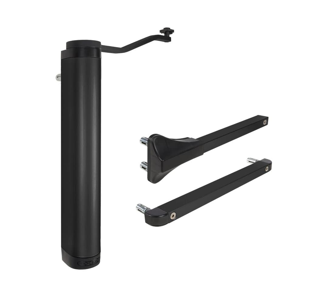 מחזיר שער Locinox VERTICLOSE-2 שחור עם גוף אנכי וזרועות