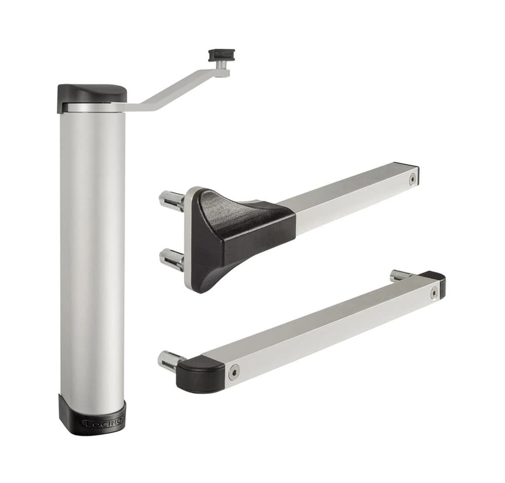 מחזיר שער Locinox LION בגימור כסוף עם זרועות חיבור ארוכות
