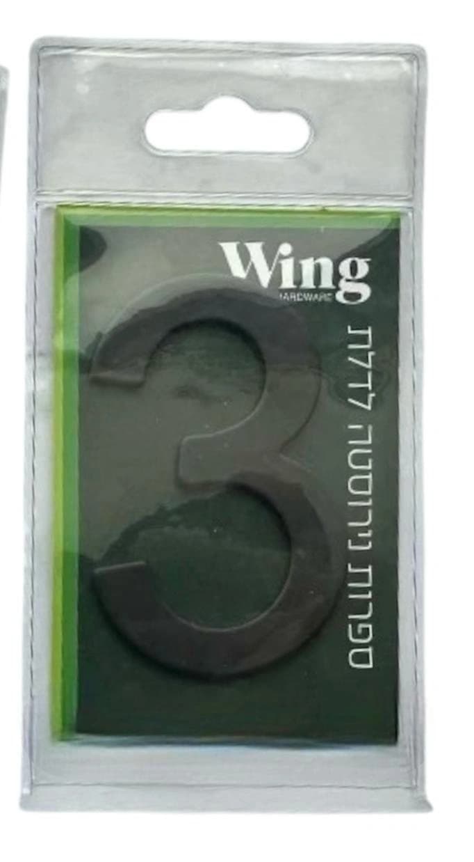 ספרות להדבקה WING נירוסטה שחור 76 מ״מ
