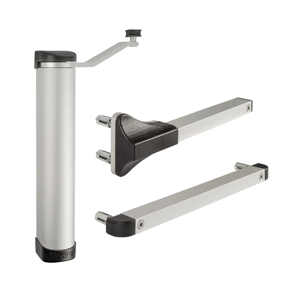 מחזיר שער Locinox LION בגימור כסוף עם זרועות חיבור ארוכות